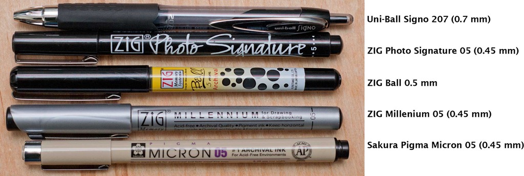 Pens for the Backs of Photographs